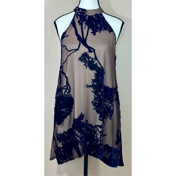 Revolve The LDRS High Neck Nude Lined Branch Mock Neck Mini Dress Women's Small - Picture 2 of 9